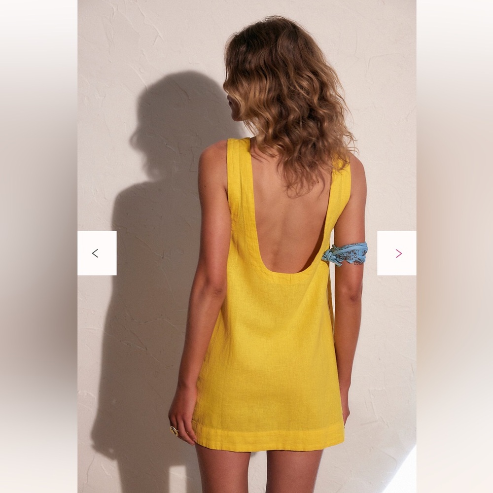 Sold out Free People Full of Sunshine Cotton / Linen Mini Dress - M - Picture 2 of 8